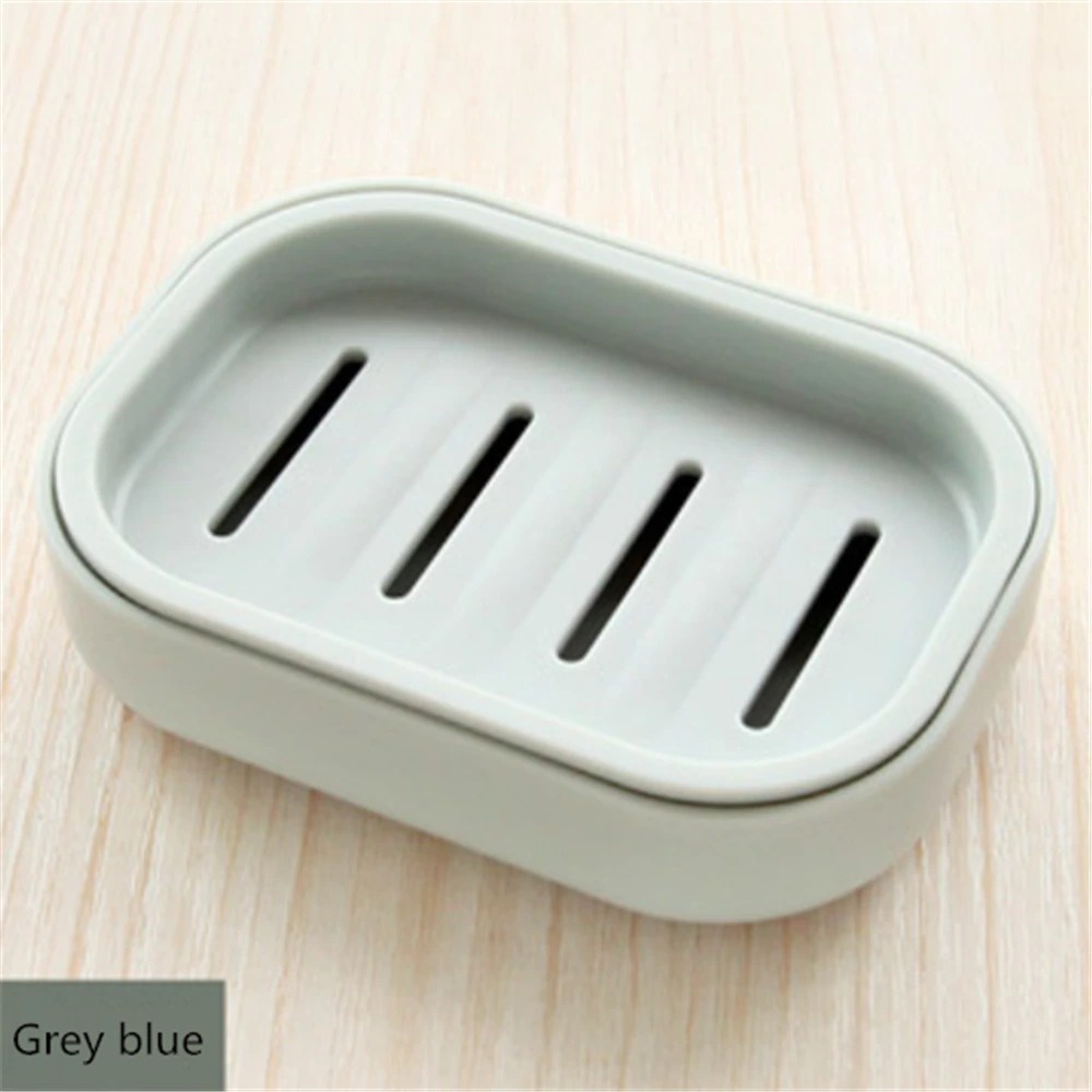 Rak Sabun Mandi 2 Lapis Container Soap Drain Box - BIZ001 - Blue/Gray