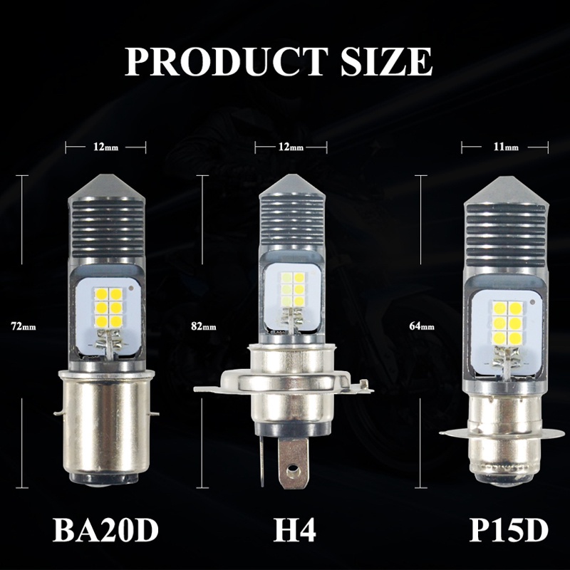 Lampu Sepeda Motor LED H6 P15D H6W H4 Led Canbus Lampu Bohlam Lampu Moto Lampu Hi Low Beam Sepeda Motor Fog Lamp 12V 600