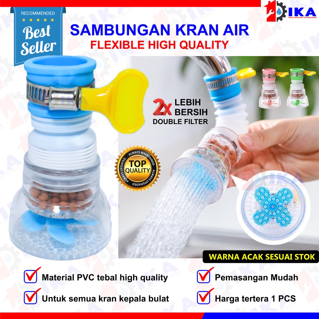 Sambungan Keran Air Flexible ORIGINAL ( FREE KLEM SELANG 1BUAH) KUALITAS TEBAL KIPAS KUAT