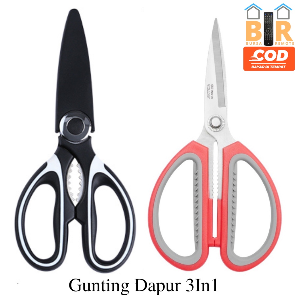 Gunting Dapur Serbaguna Multifungsi Stainlees Steel / Ikan / Ayam Daging / Kitchen Scissors