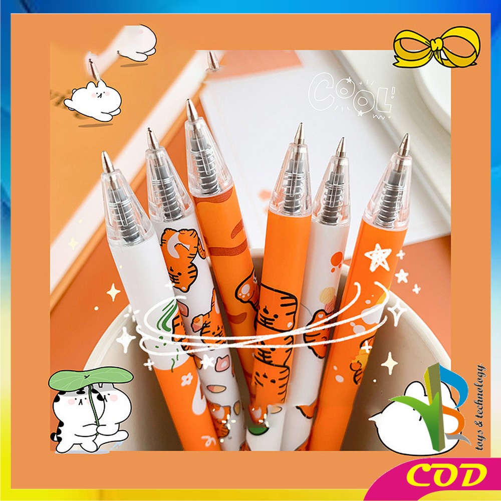 RB-A43 Pulpen Mekanik Pen Gel 6PCS Motif Cartoon Pena Bolpoint Stationary Alat Tulis Pelajar Dan Kantor