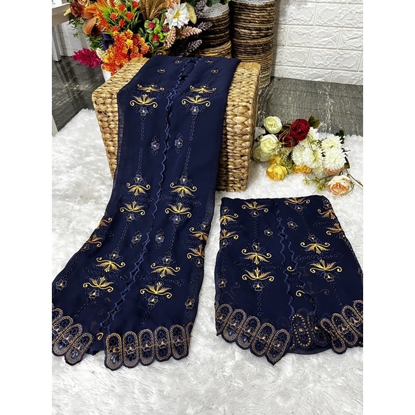 kain bordir motif anggrek