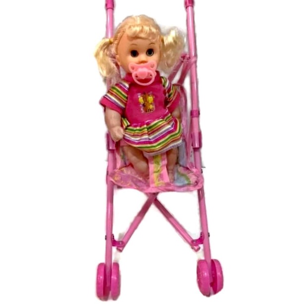 Mainan Anak Perempuan Boneka Bayi Stoller Bisa Nangis