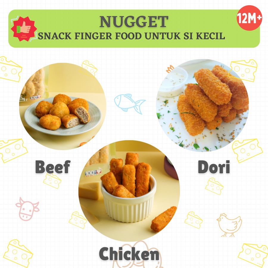 Plum &amp; Blum Finger Food Cheese Nugget Chicken Beef Dori No MSG - 12 pcs