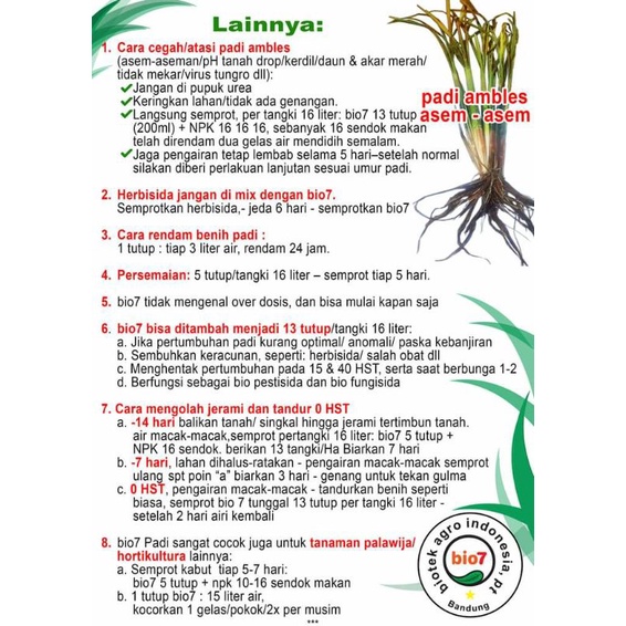 BIO7 PUPUK CAIR ORGANIK BIOAKTIFATOR ORIGINAL