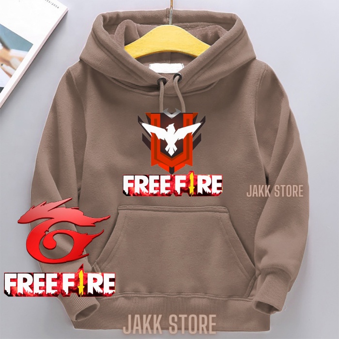 Hoodie Anak Laki Laki Keren/Hodie FF Free Fire Anak Anak Usia 2- 13 Tahun Terbaru/Sweater Switer Anak Cowok Hitam