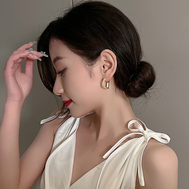 Anting 925 Silver Needle Warna Emas Untuk Wanita