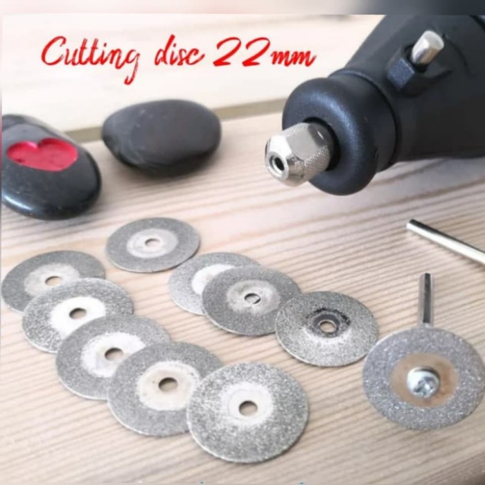 [READY] 10Pcs Mata Diamond Cutting Disc Potong Mini Grinder  2Pcs Mandrell / Perlengkapan Rumah Tang