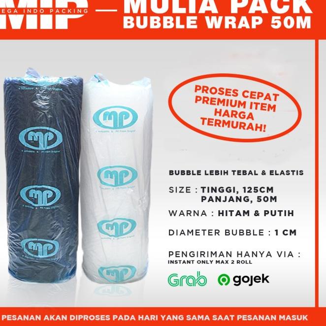 

BUBBLE WRAP ROLL 50 METER HITAM PUTIH BUBLE WRAP MULIAPACK MULIA PACK - MP ORG - Putih