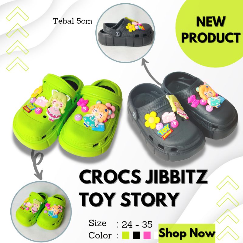 Sandal Anak Baim Crocs EVA Sendal Anak Perempuan Baim/Crocs Import Jibbitz Boneka Toy Story Balance
