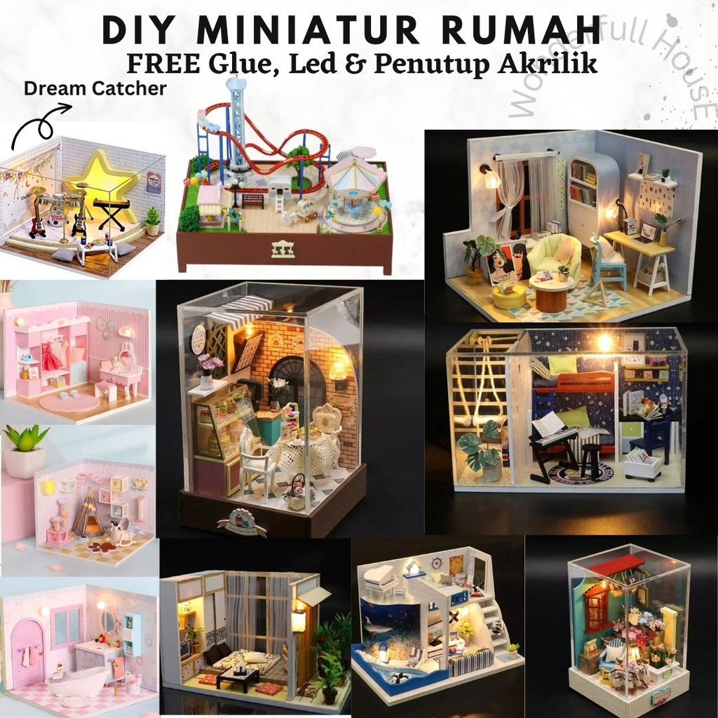 DIY Miniatur Rumah Mini DIY Miniature House Doll Rumah Boneka Kreatif