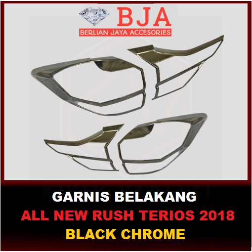 GARNIS BELAKANG ALL NEW RUH TERIOS 2018 BLACK CHROME