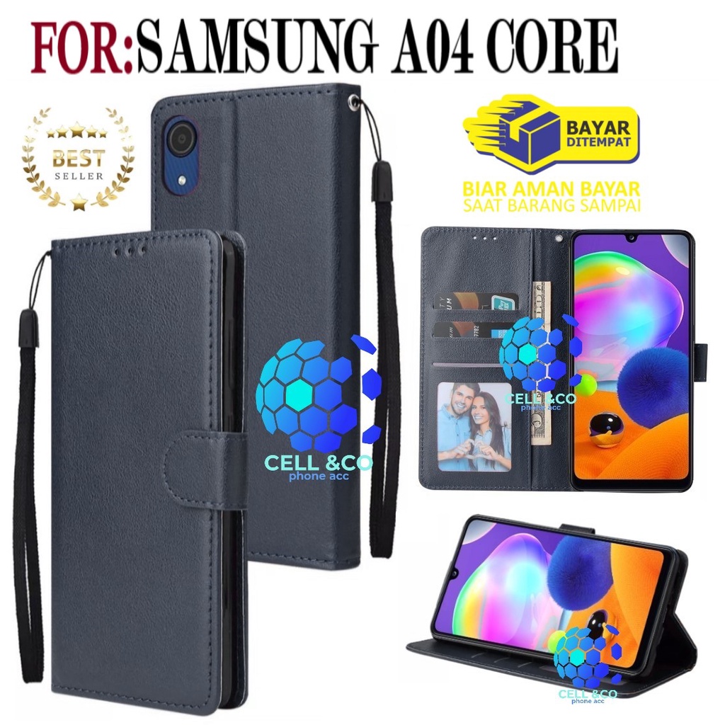 NEW SAMSUNG A04 CORE TERBARU CASE FLIP LEATHER WALLET PREMIUM FLIP CASE BUKA TUTUP KESING HP CASING FLIP CASE WALLET SAMSUNG A04 CORE