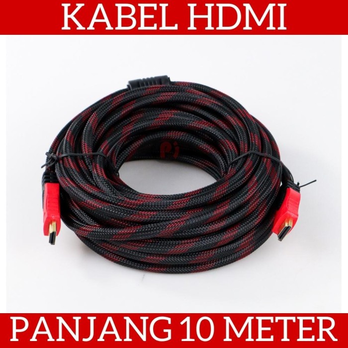Kabel HDMI to HDMI Panjang 10M 10 Meter Serat Jaring 4K 1080P