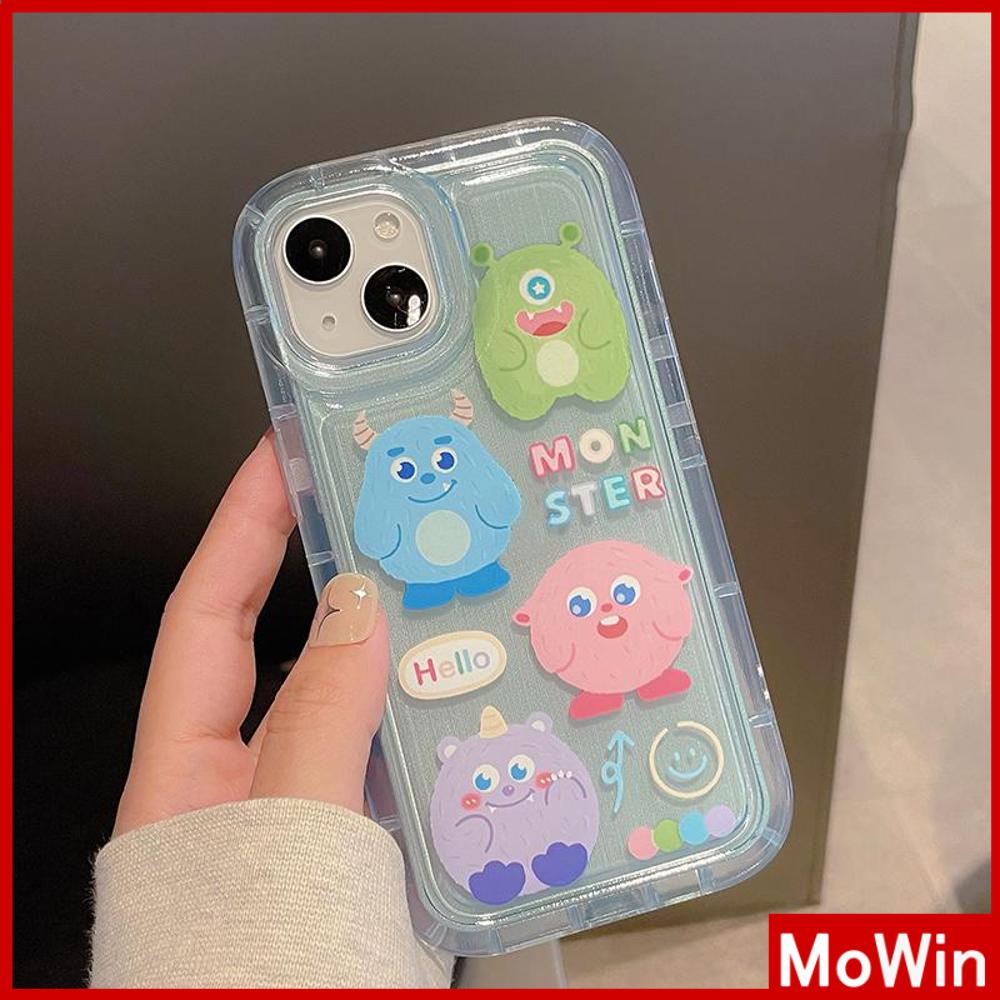 For iPhone 14 Pro Max iPhone Case Thickened TPU Soft Case Clear Case Airbag Shockproof Blue Cute Monster Compatible with For iPhone 13 Pro Max 12 Pro Max 11 Pro Max 7plus XR xs max