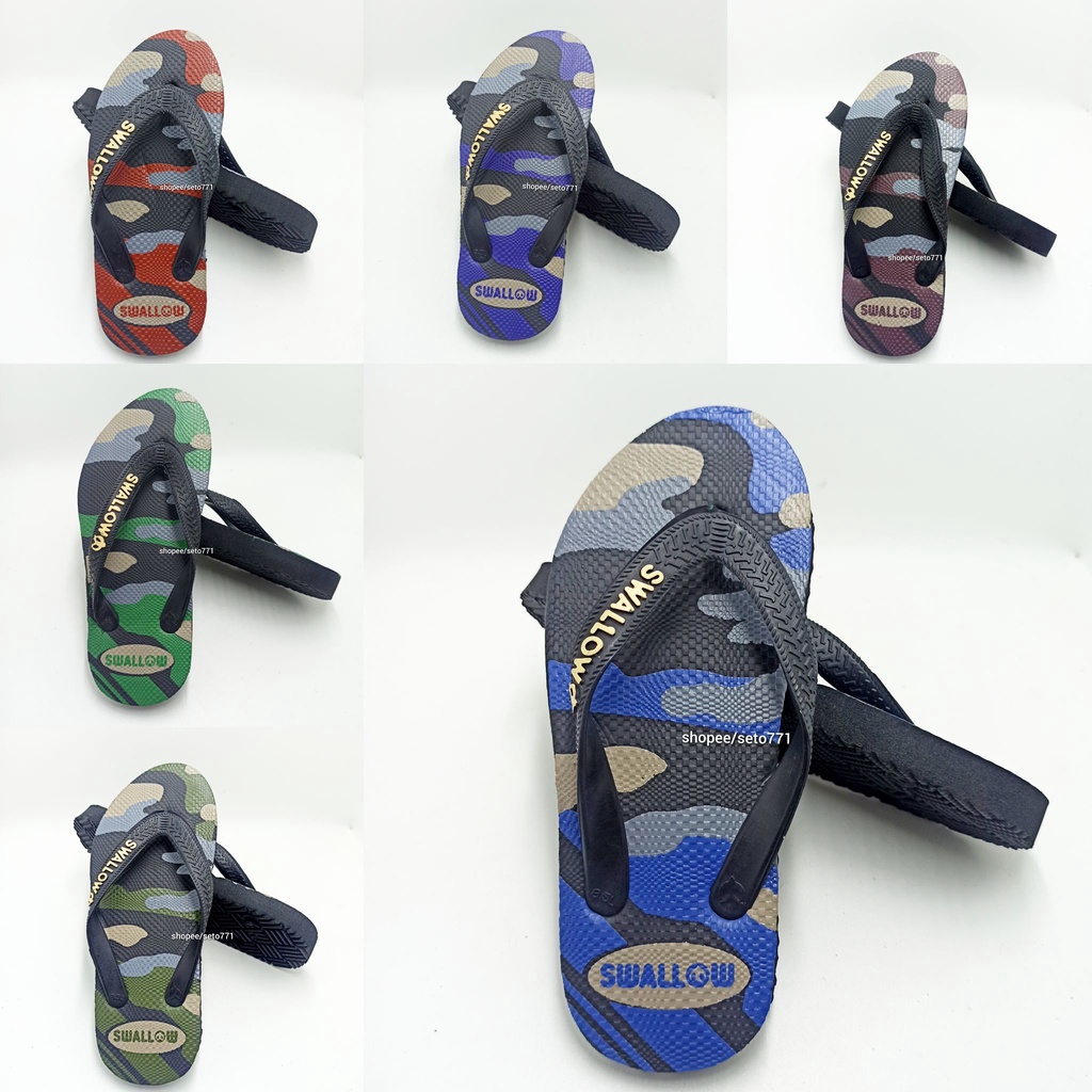 CAMO KID Sandal Anak Tentara Kecil Army Swallow Karet Pria Laki-Laki Kids