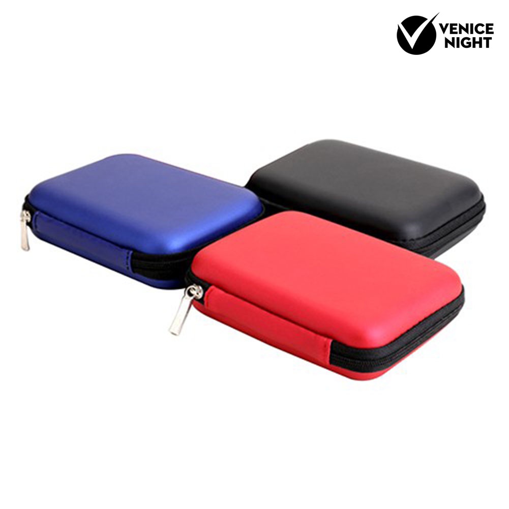 (VNEP) (Berkabel) Portabel Ritsleting Penutupan Earphone 2.5 inch Hard Dive Memory Card Storage Case Bag