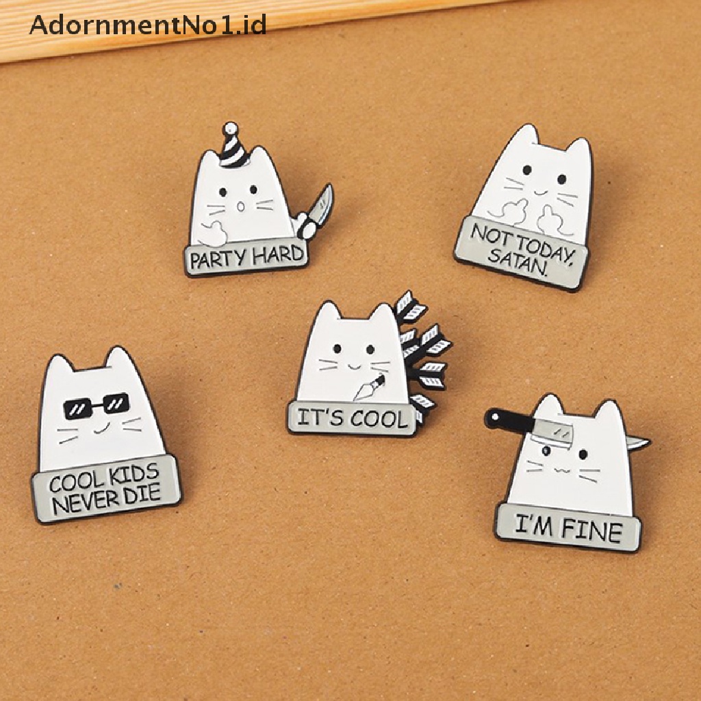 Bros / Pin Enamel Desain Kucing Kartun 1 | I 'M FINE Untuk Hadiah Anak