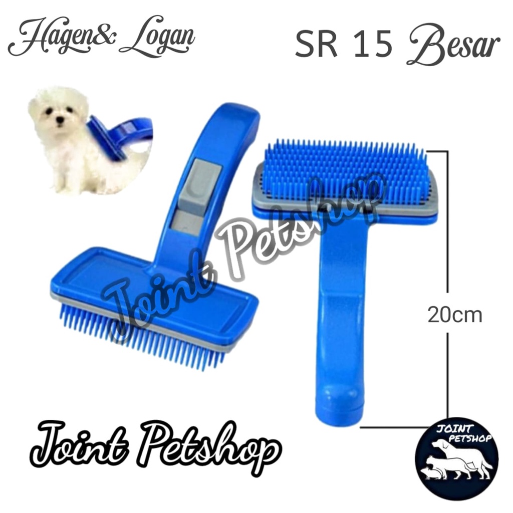 Hagen &amp; Logan Sisir Kucing Anjing - SR 15 Sisir Otomatis Pet Brush