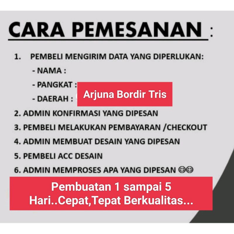 Bordir Motif Pakai Lis Pol PP ,Satpol Pp