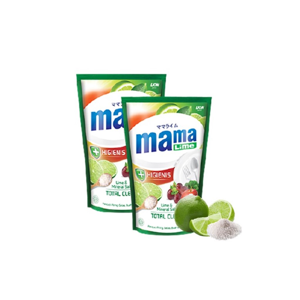 Mama Lime Sabun Cuci Piring Mineral Salt Pouch 680 ml x2