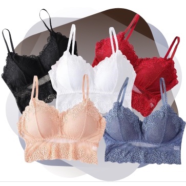 KINDSTORE❤ | [ LACE-FRENCH-BRA] Push Up Bras For Women Sleeveless Bralette | Tank Top Wanita Lingerie Berbantalan Tanpa Kawat Push Up