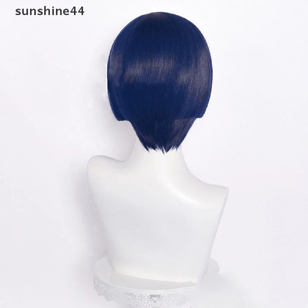 Sunshine Wig / Rambut Palsu Model Scaramouche Warna Biru Untuk Cosplay Halloween