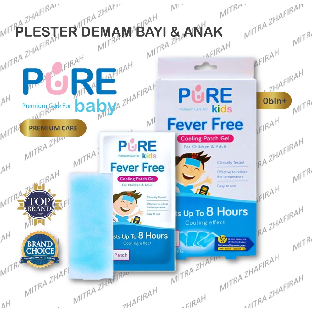 ✅MZ✅ PURE Kids Fever Free / Plester Kompres Demam Bayi dan  Anak PURE Kids