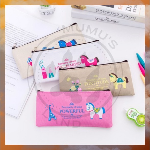 

Tempat Pensil Horse / Tempat Pensil / Tempat Pensil Zipper Bag / Wadah Pensil Resleting