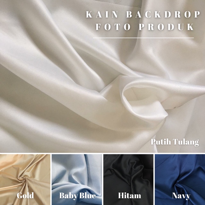 Cloth Kain Satin Velvet Premium Background Backdrop Warna Putih Tulang