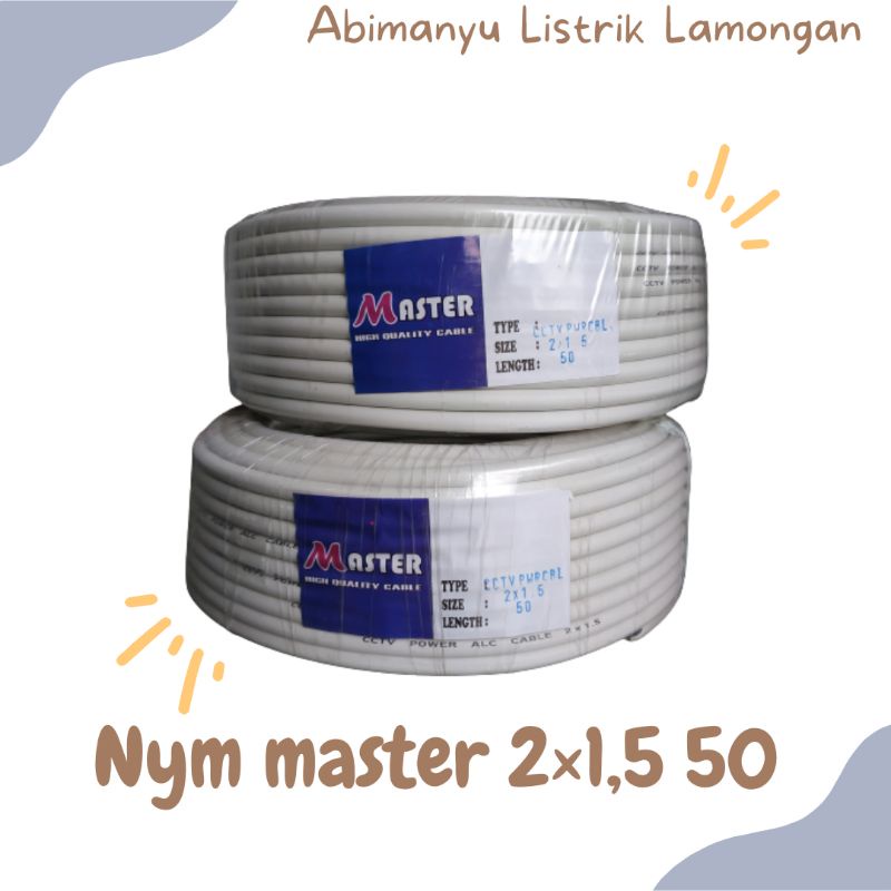 [Harga 1 Meter]Kabel Nym Master 2×1.5 Kawat Tembaga Campuran/Kabel Listrik/Kabel Audio/Kabel instalasi listrik