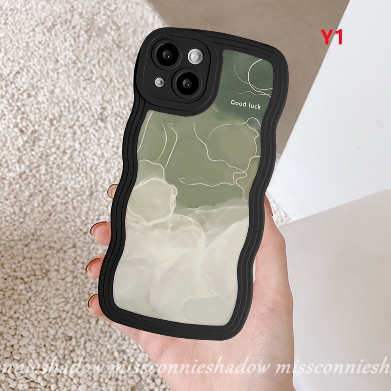 Soft Case Desain Cat Air Gelombang Untuk OPPO A15 A12 A57 A16 A95 A55 A16K A54 A17K A77 A74 A5 A9 A16s A96 A5s A7 A1k A77s A53 A3s A76 Reno 8 7d 6 Az Az2 8 Cover Penutup Mesin Cuci