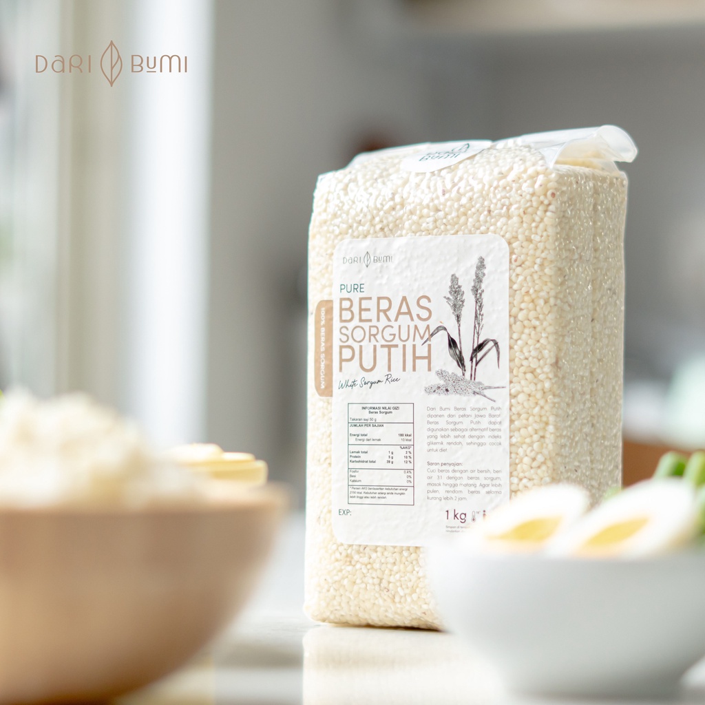 Beras Sorgum Putih Kupas 1 Kg Dari Bumi Diet Sehat Gluten Free