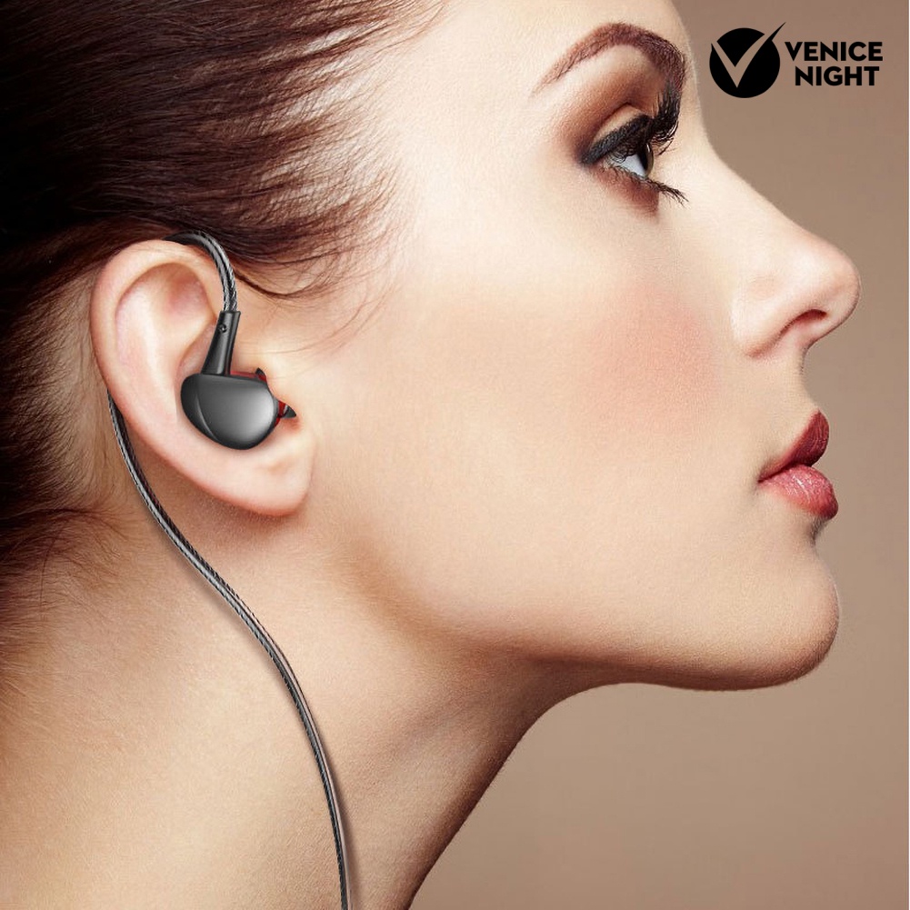 (VNEP) (Berkabel) 3.5mm Plug Universal In-Ear Earphone Heavy Bass Sports Headphone dengan Mic