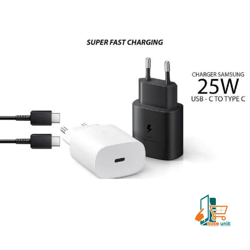 Adaptor Kepala batok Charger Casan Samsung Galaxy A33 A53 A73 5G a32 A52 a72 A52S note 10 note 20 S21 S21+ S21 ultra s22 s22ultra z flip 3 z fold 4 25W &amp; 45W Original USB C TO C Super Fast Charging CS4998