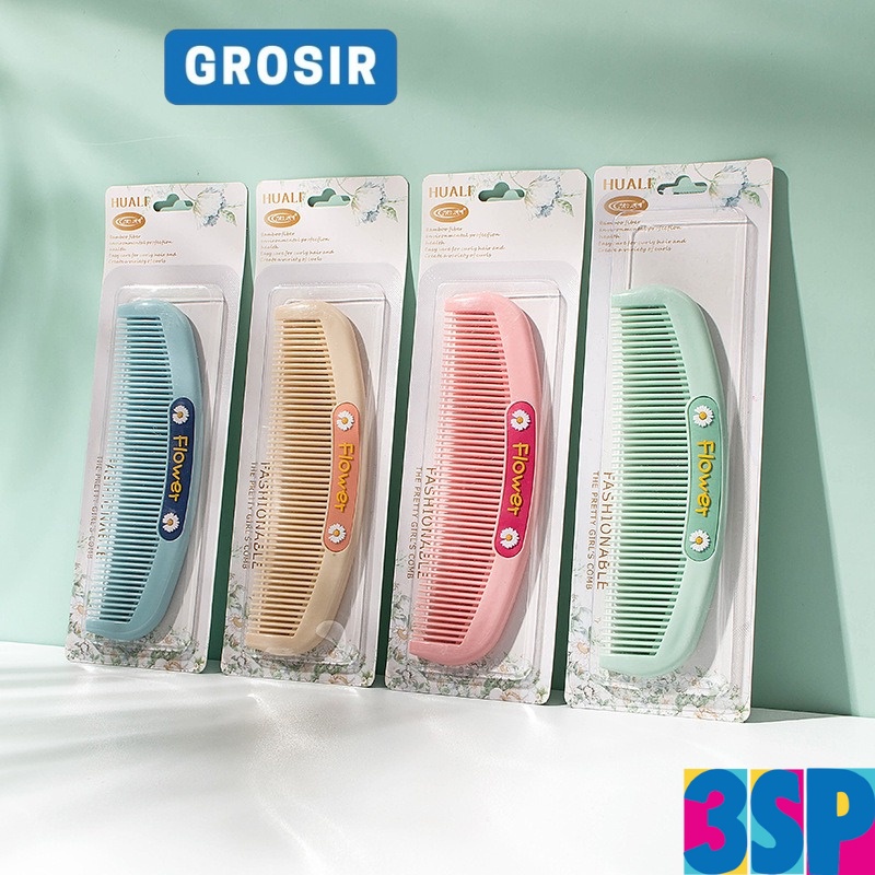 3SP | SSR18 Sisir Rambut Sisir Besar Korea Lucu Sisir Wanita Sisir Gagang Plastik Premium Warna Warni Sisir Rambut