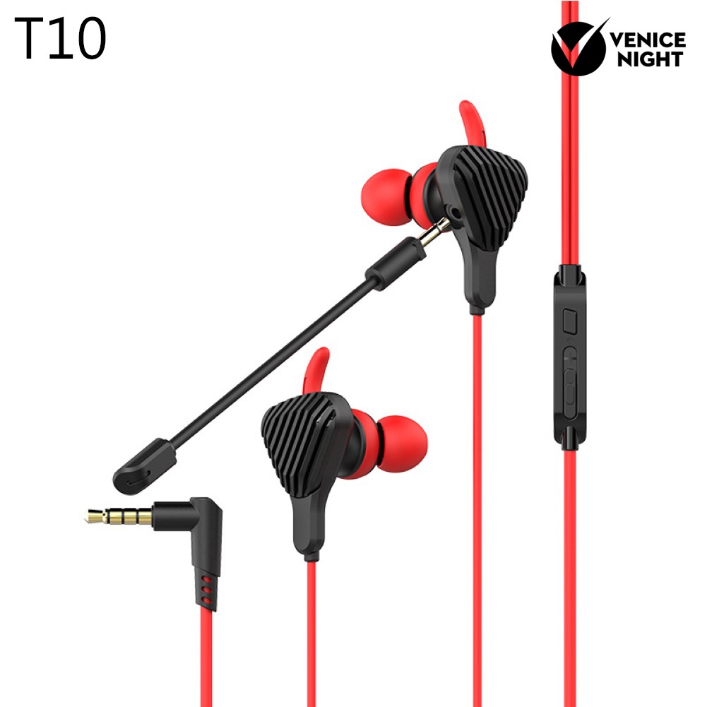 (VNEP) (Berkabel) T10/T16 Universal In-Ear Noise Reduction Bass Gaming Earphone dengan Mic