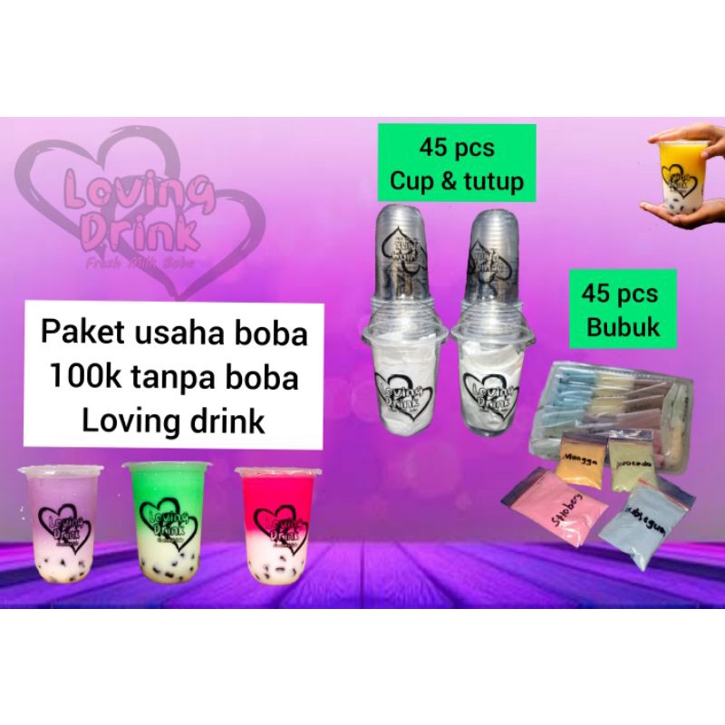 

paket usaha minuman loving drink 100k tanpa boba