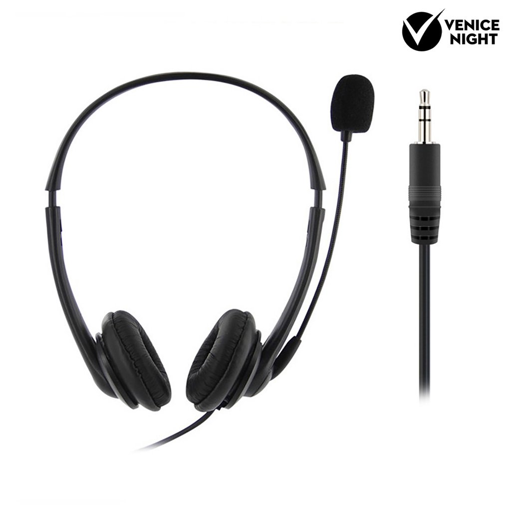 (VNEP) (Berkabel) Business Headset HD-kompatibel dengan Sound Effect Noise Cancelling Headphone Call Center 3.5mm Bernapas dengan Mikrofon untuk Kantor Pengemudi Truk