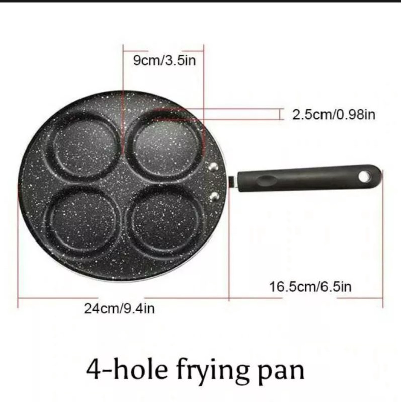 frypan wajan omelete 4 lubang teflon / cetakan telur anti lengket