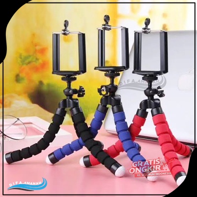 TRIPOD MINI SPIDER HOLDER HP MNI SPIDER BISA LIPAT  free clip u tripod standar meja tripod mini