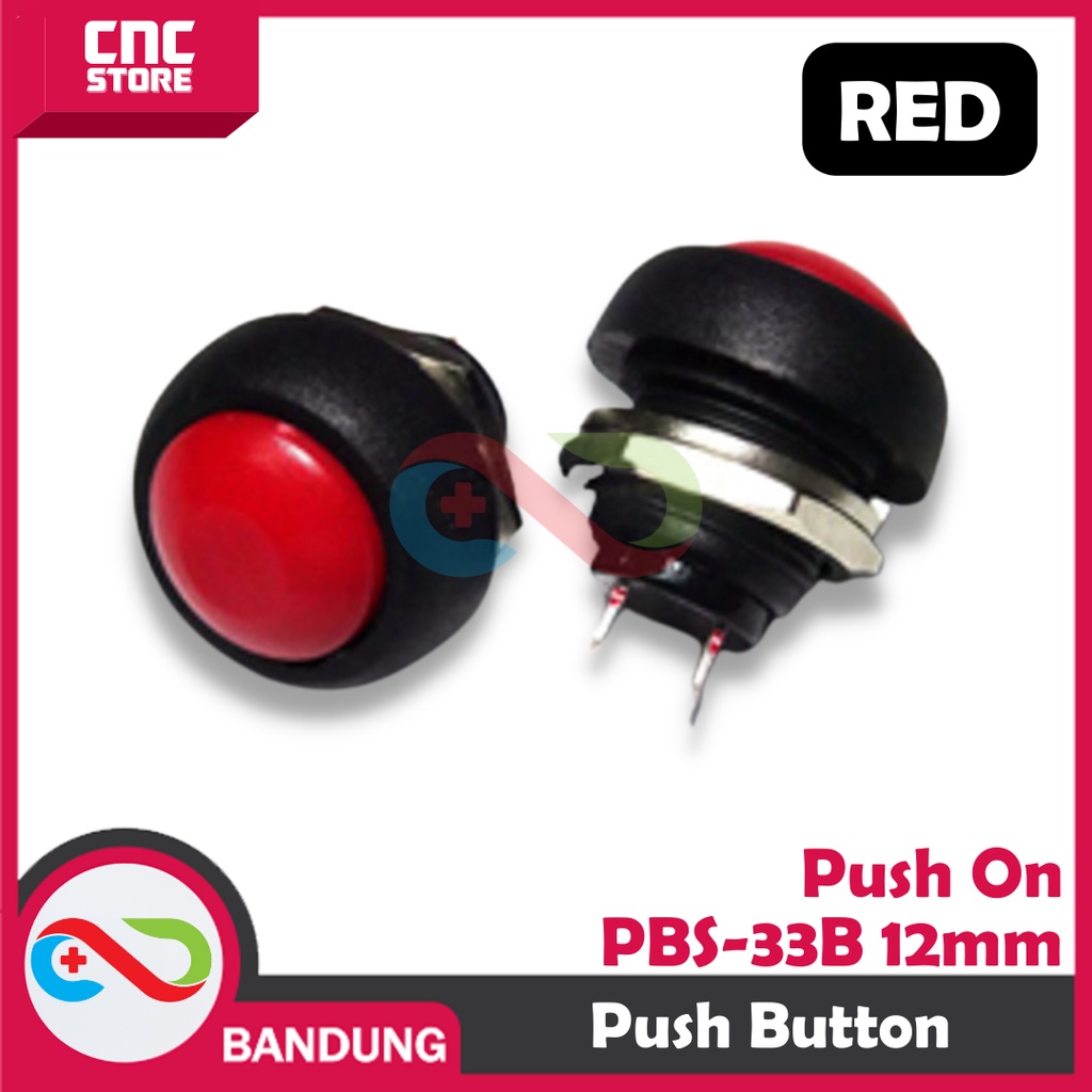 PUSH BUTTON PUSH ON MOMENTARY PBS-33B 12MM