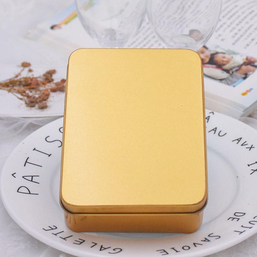 Top Tin Box Home Organizer Candy Coin Kunci Organizer Penyimpanan Kecil Perhiasan Kuku Kecantikan Penyimpanan Square Storage