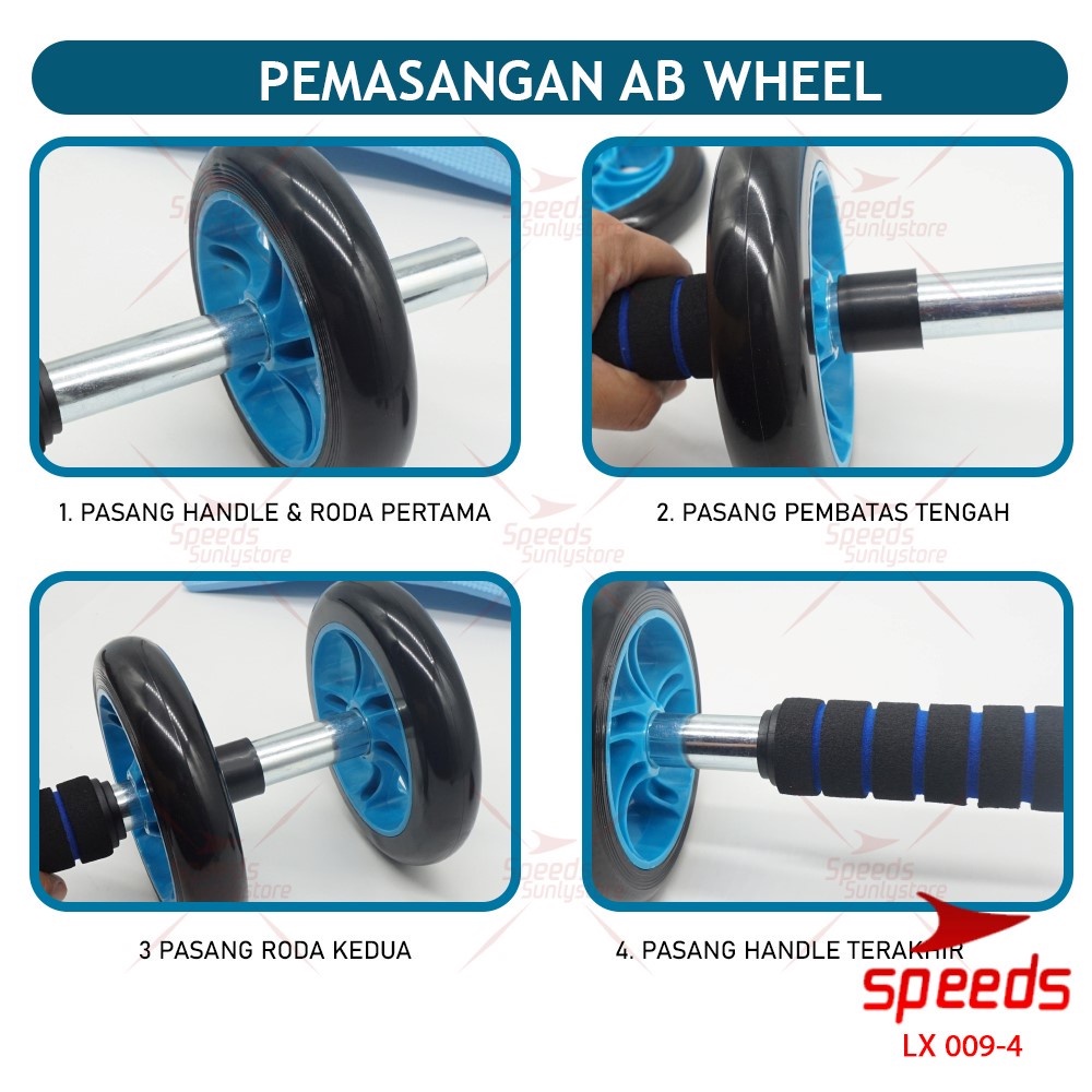 SerbaGrosirMurah ABS Power roller wheel alat fitnes roda pembentuk perut sixpack