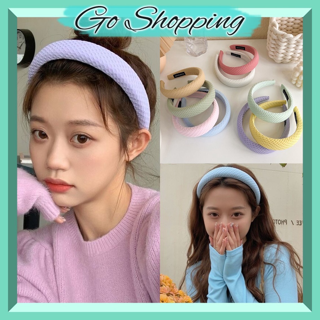 GO! BD976 BANDO POLOS MODEL ALA KOREA CLOUD KOREAN HEADBAND BANDANA EMPUK PASTEL HAIR BAND