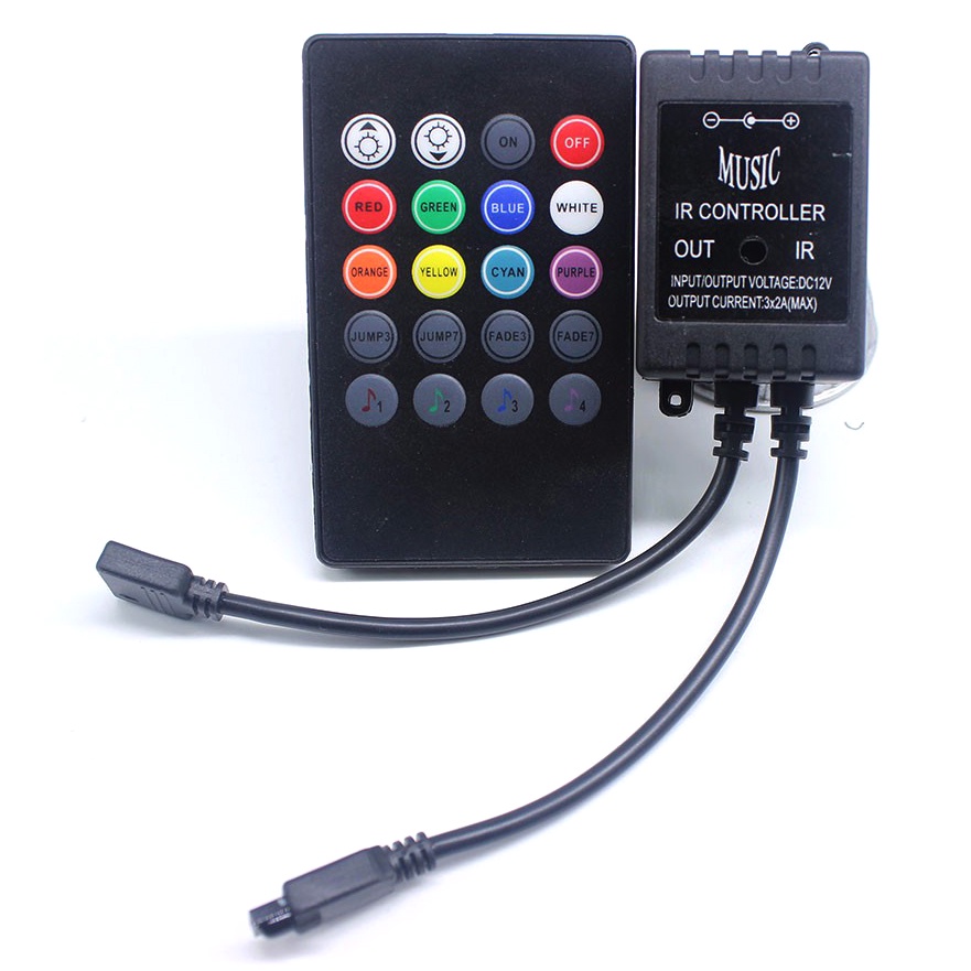 Sensor Suara Sound Music Control Lampu LED Strip dengan Remote Control - T258 - Black - OMLL6ABK