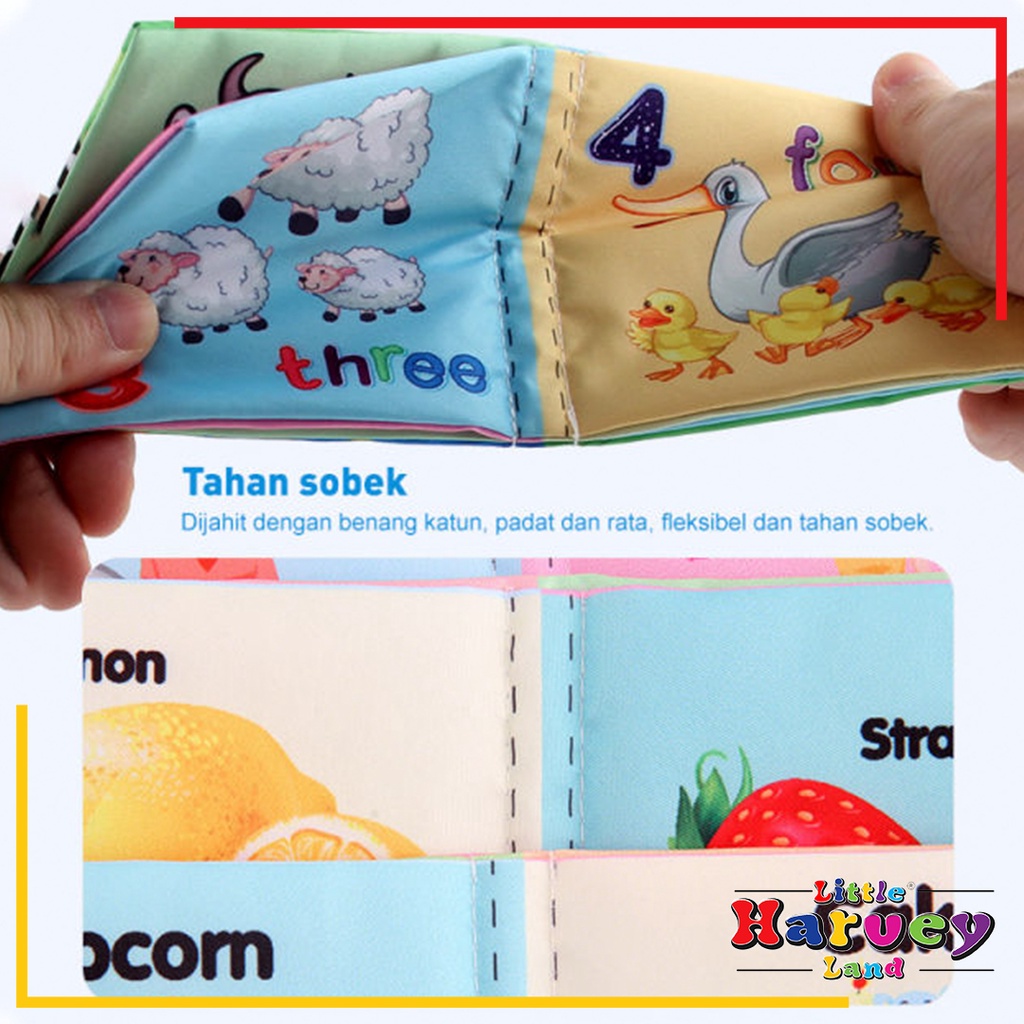 BUKU BANTAL MAINAN EDUKASI ANAK Buku Kain Bayi Karakter Anak Balita Belajar Cerita Gambar Edukatif Cloth Education Soft Book
