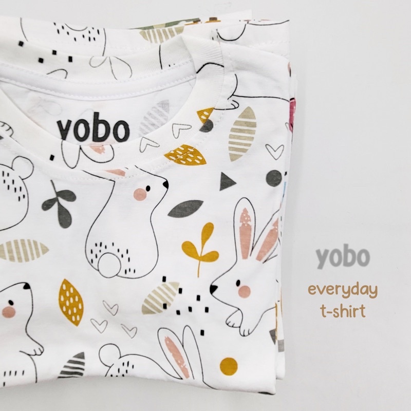 Yobo Everyday T-Shirt Kaos Oblong Print Bayi Laki-laki dan Perempuan 0-2 Tahun