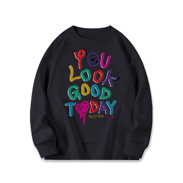 RDGF official shop atasan kaos Korean style kaos couple round neck print Stylish simplicity creative kaos oversizeunisex couples sweatshirt increase