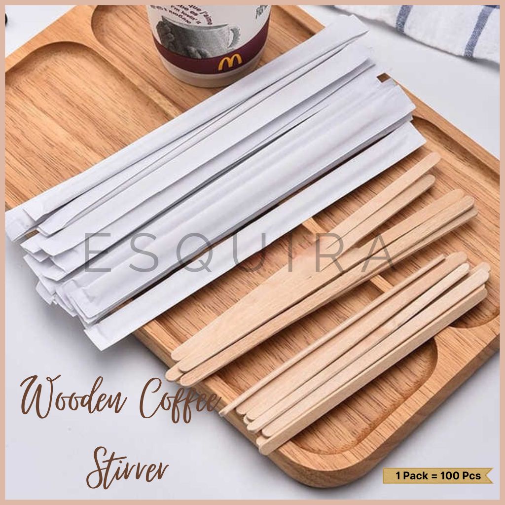 Wooden Coffee Stirrers / Kayu Pengaduk Kopi 14 Cm / 100 Pcs / WS0914